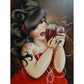 Diamond Painting Partial Round Drinking Women