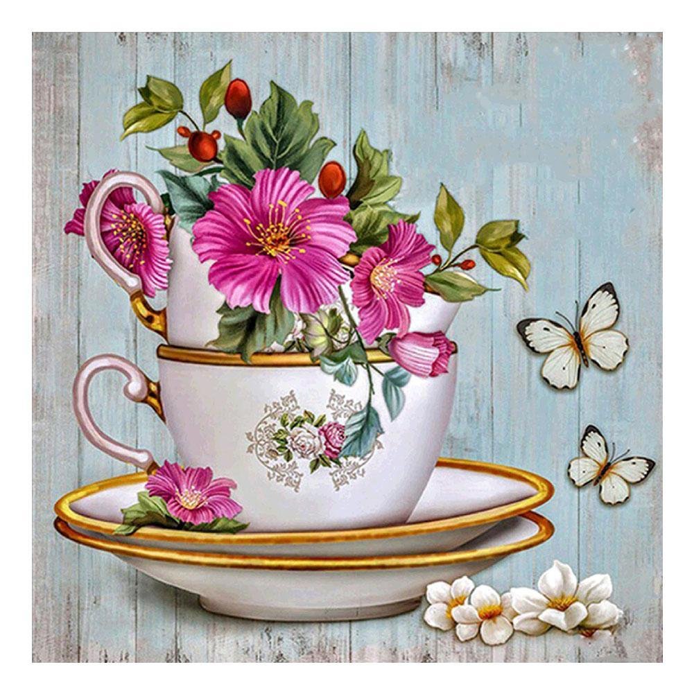 5D Diy Diamond Painting Kit Full Round Beads Flowers