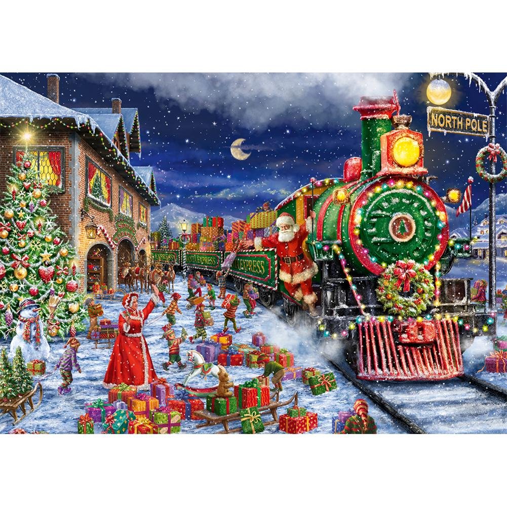 5D Diy Diamond Painting Kit Full Round Beads Happy Gifts Train