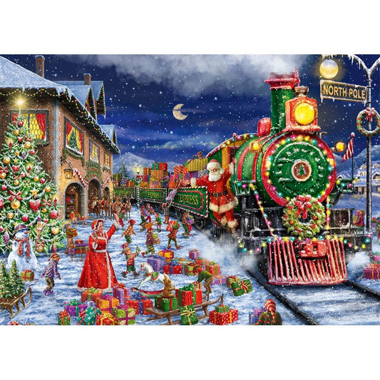 5D Diy Diamond Painting Kit Full Round Beads Happy Gifts Train