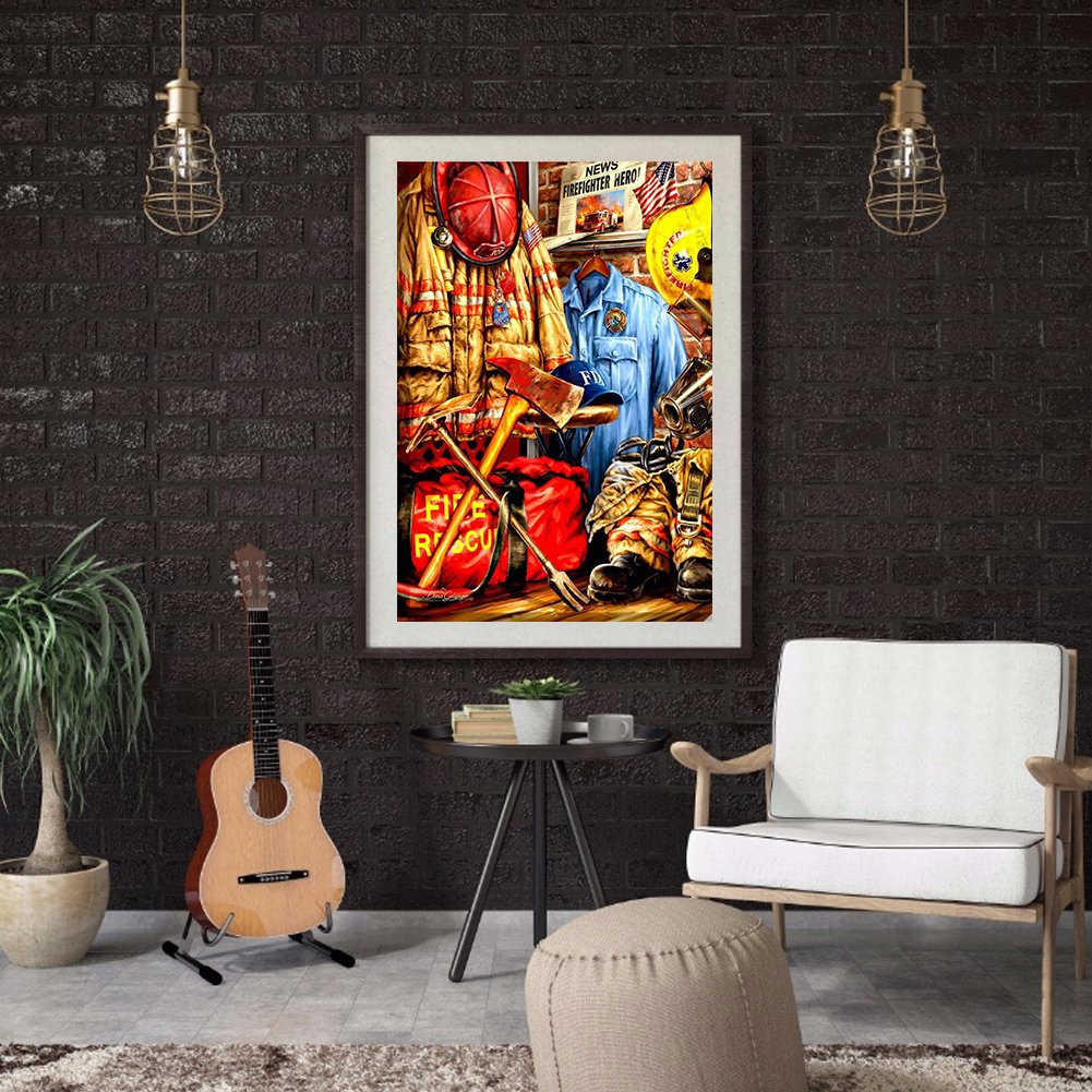 Diamond Painting - Full Round - Fireman Uniform