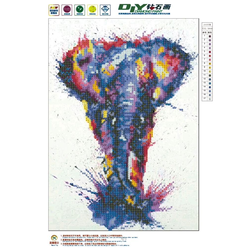 5D DIY Diamond Painting Kit - Partial Round - Elephant