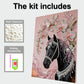 DIY Pearl Painting With Frame - Handmade Self-Adhesive Pearls - Horse (30*40cm) B