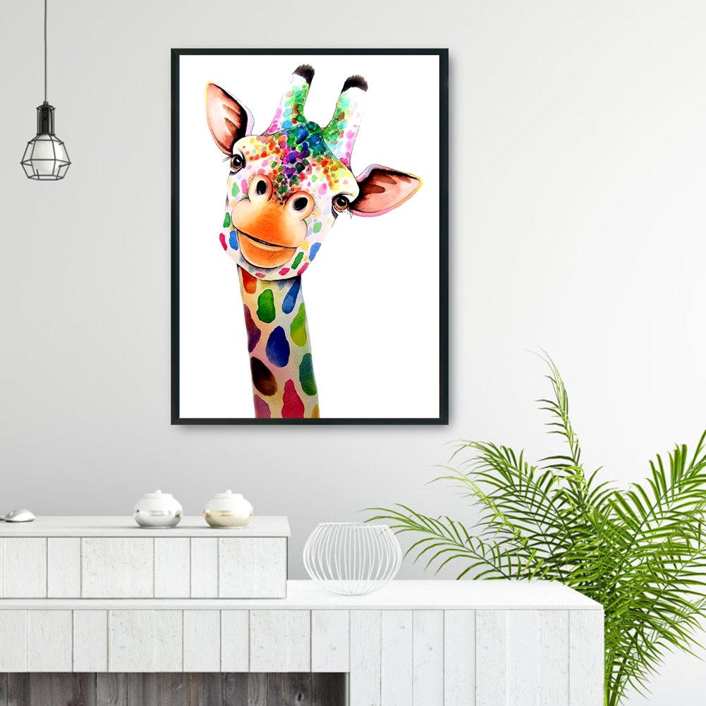 11ct Stamped Cross Stitch - Colorful Giraffe(36*46cm)
