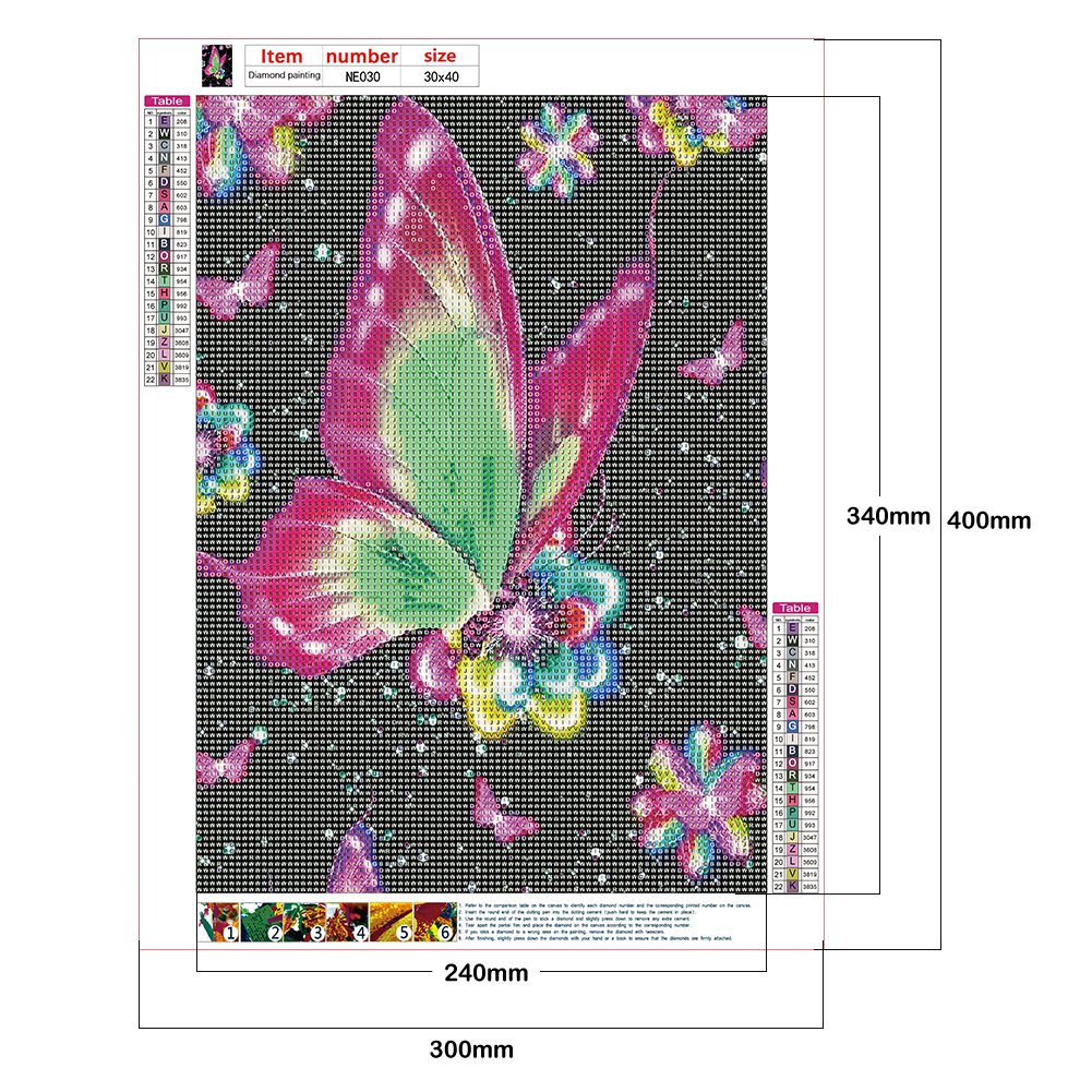 Diamond Painting - Full Round - Butterfly Flower