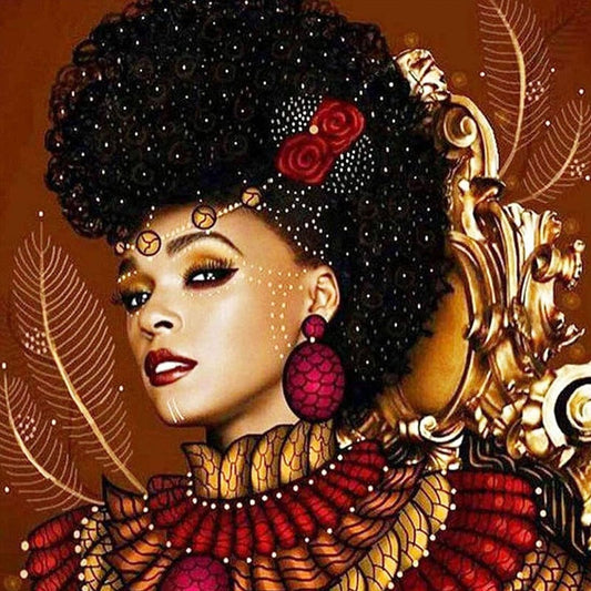 African Woman Full Round Diamond mosic embroidery Kits