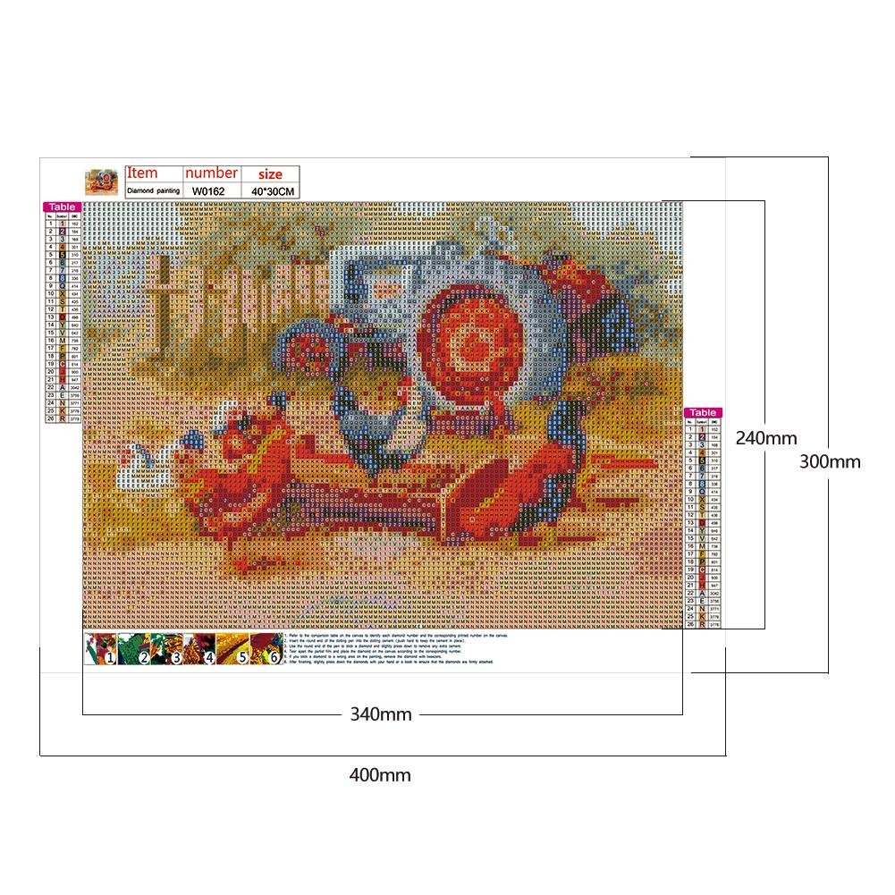 Rooster Diamond Painting - Full Round - Farm Chicken