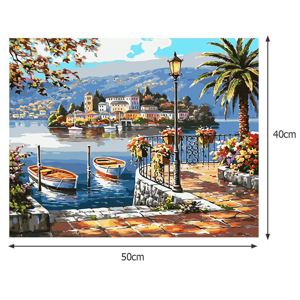 Paint By Number - Oil Painting - Seaside Scenery (40*50cm) B