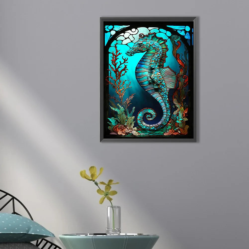 5D DIY Diamond Painting - Full Round / Square  - Seahorse Marine Organism C