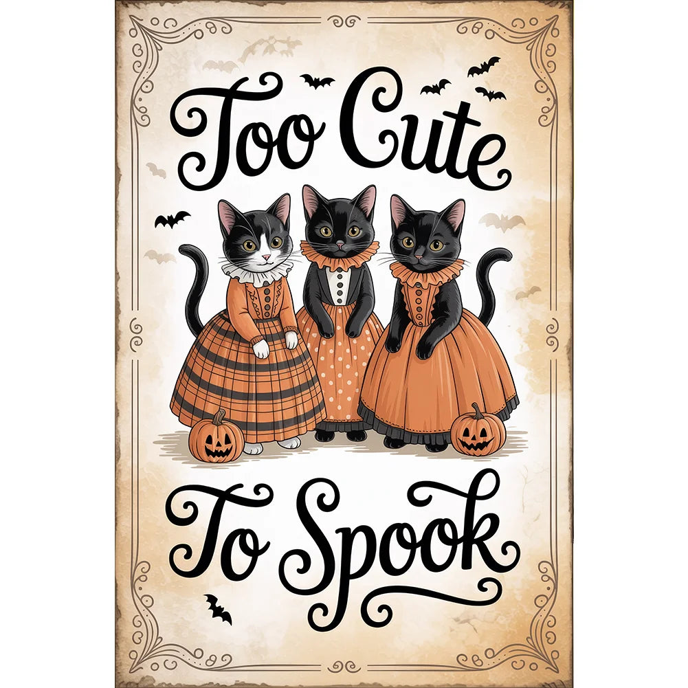 Diamond Painting - Full Round / Square - Halloween Three Cats (30*45cm)