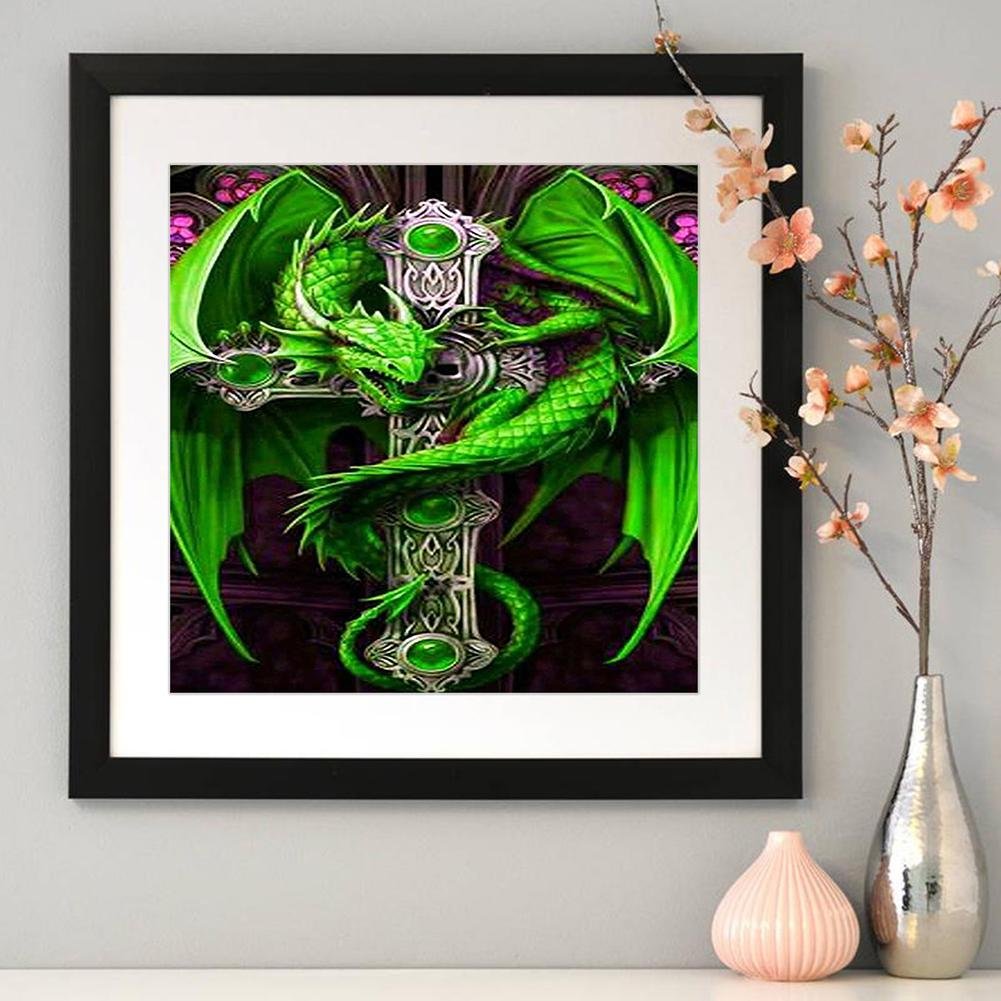 Diamond Painting - Full Round - Green Dragon A