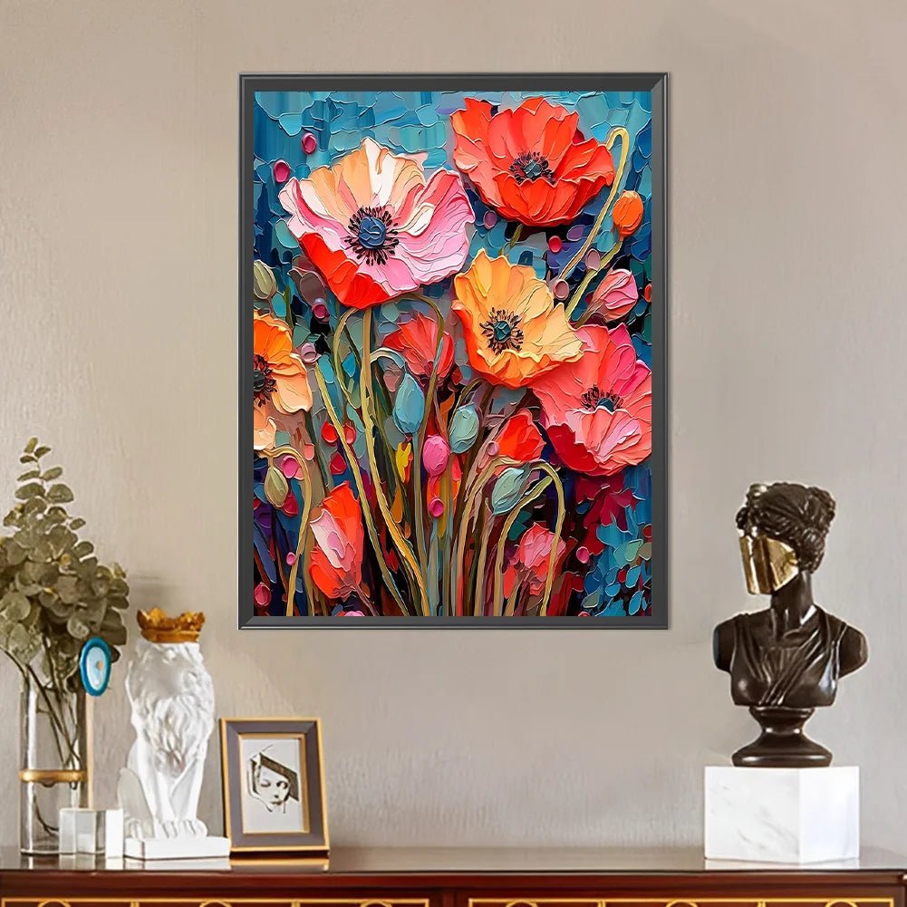 Diamond Painting - Full Round / Square - Poppy Flowers