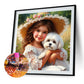 Diamond Painting - Full Round / Square - Dog and Girl D