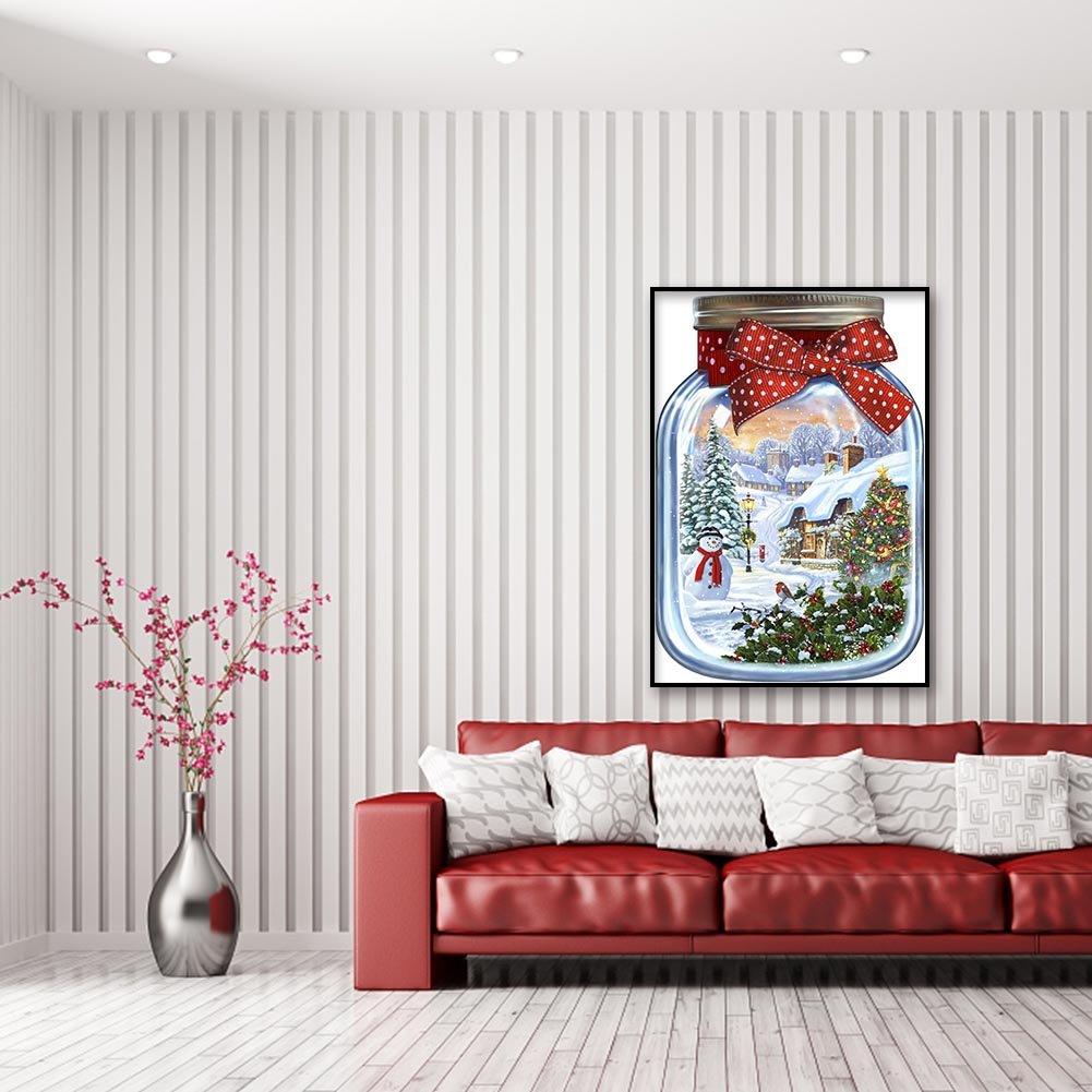 Diamond Painting - Full Round - Bottle Snow Scene