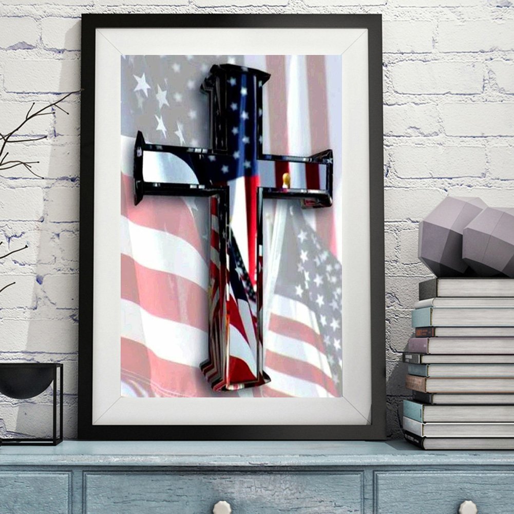 Diamond Painting - Full Round - Flag Cross