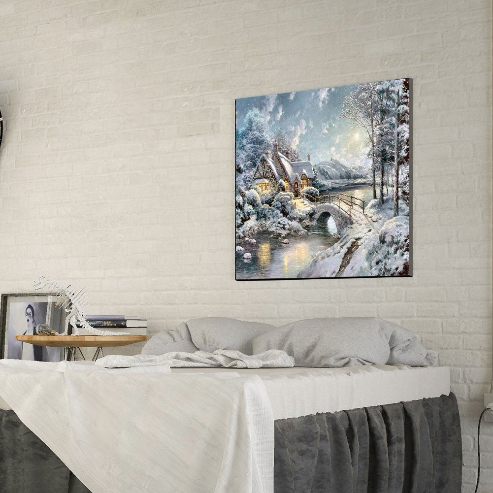 Diamond Painting - Full Round - Snow House 1