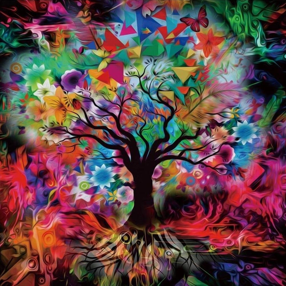 5D Diamond Painting Kit Full Round Beads Art Colorful Tree
