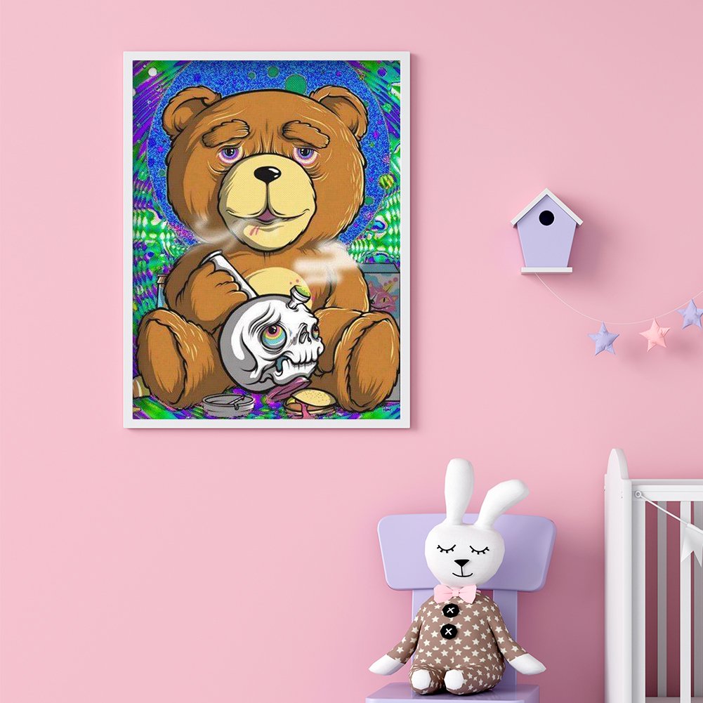 Diamond Painting - Full Round - Smoking Bear