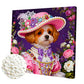 DIY Pearl Painting With Frame - Handmade Self-Adhesive Pearls - Dog (25*25cm)
