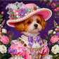 DIY Pearl Painting With Frame - Handmade Self-Adhesive Pearls - Dog (25*25cm)