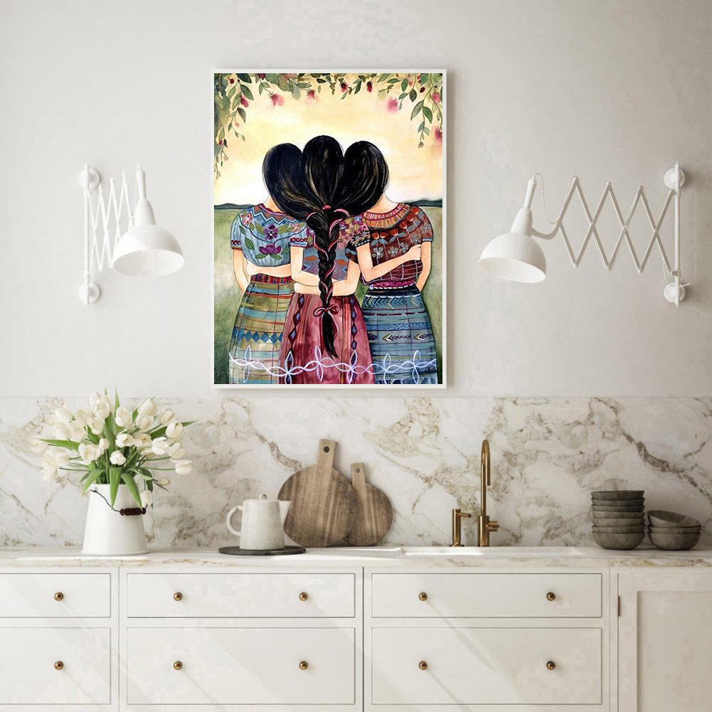 Diamond Painting - Full Round - Three Girls