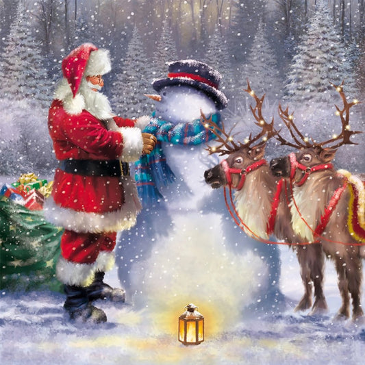 5D Diy Diamond Painting Kit Full Round Beads Christmas Scene