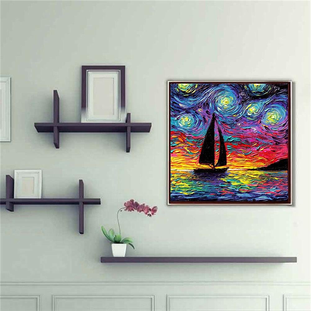 Diamond Painting - Full Round - Oil Painting Sail Boat