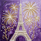 DIY Pearl Painting With Frame - Handmade Self-Adhesive Pearls - Eiffel Tower (25*25cm)