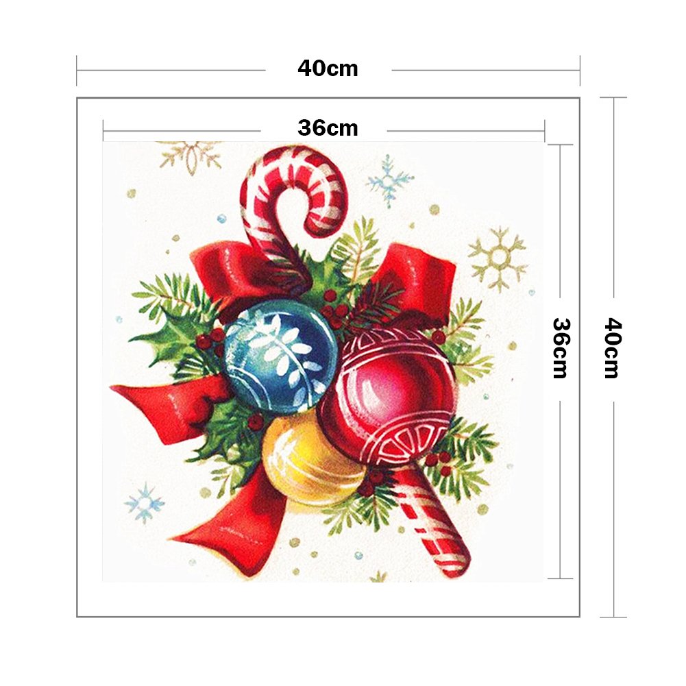 Christmas Candy Cane 11ct Stamped Cross Stitch Size