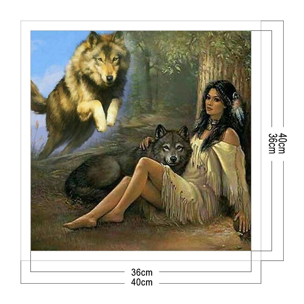 11ct Stamped Cross Stitch - Wolf Beauty (40*40cm)