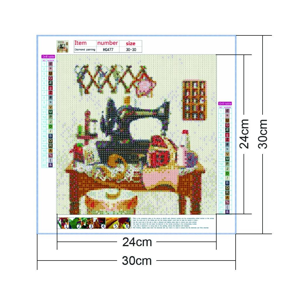 Diamond Painting - Full Round - Sewing Machine D