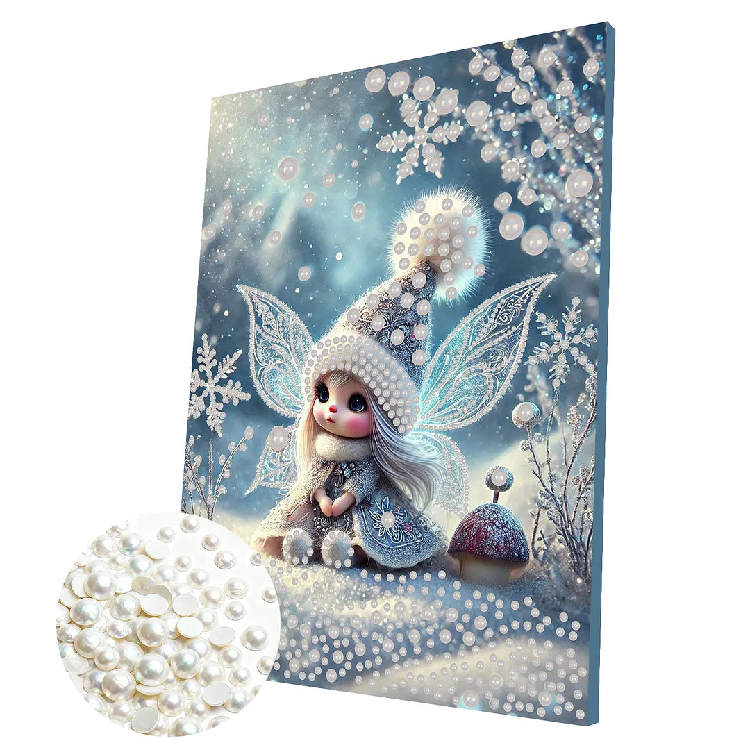 DIY Pearl Painting With Frame - Handmade Self-Adhesive Pearls - Elf (30*40cm)