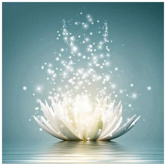 5D Diy Diamond Painting Kit Full Round Beads Bloom Lotus (35*35cm)