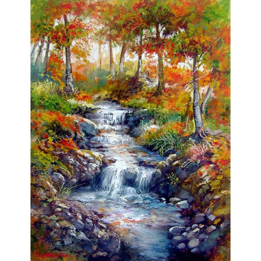 5D Diy Diamond Painting Kit Full Round Beads Forest River