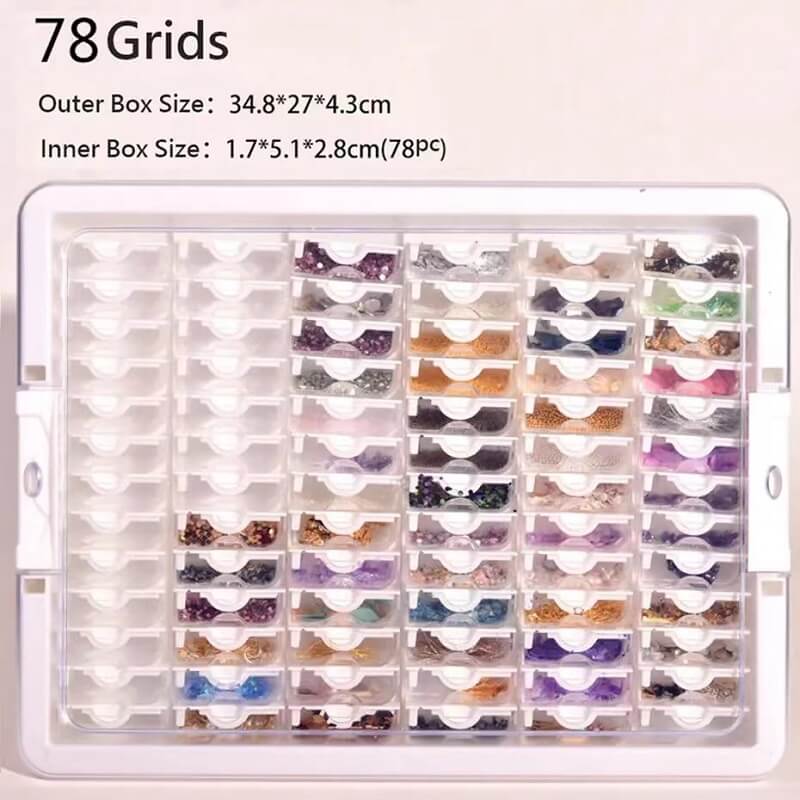 78 grids transparent plastic diamond painting storage container