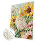 DIY Pearl Painting With Frame - Handmade Self-Adhesive Pearls - cockatiel (30*40cm) A