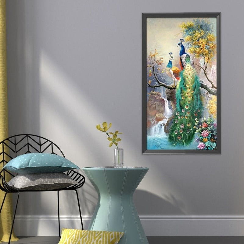 11ct Stamped Cross Stitch Peacock Quilting Fabric (56*101cm)