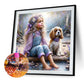 Diamond Painting - Full Round / Square - Dog and Girl M