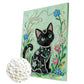 DIY Pearl Painting With Frame - Handmade Self-Adhesive Pearls - Black Cat (30*40cm)