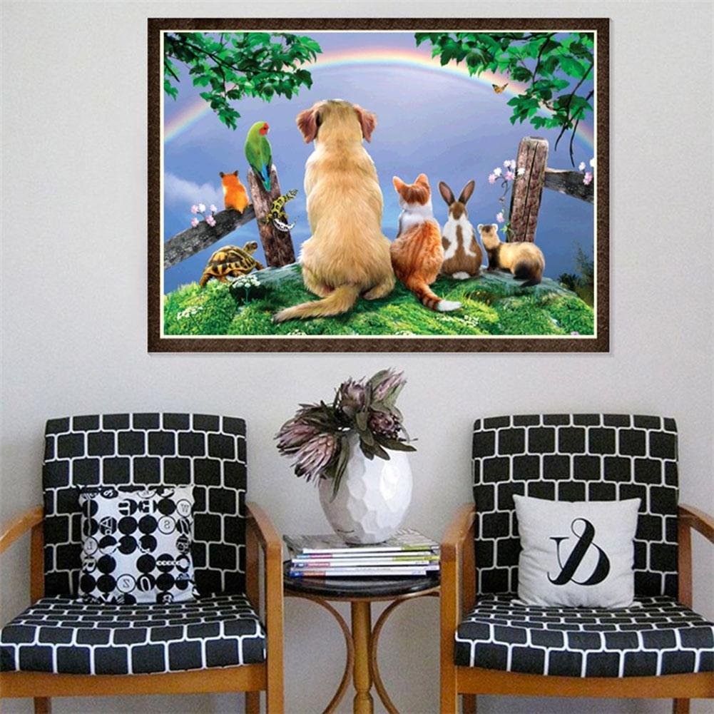 Diamond Painting - Full Round - Animal Enjoy Rainbow