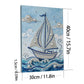 DIY Pearl Painting With Frame - Handmade Self-Adhesive Pearls - Sailboat (30*40cm) C