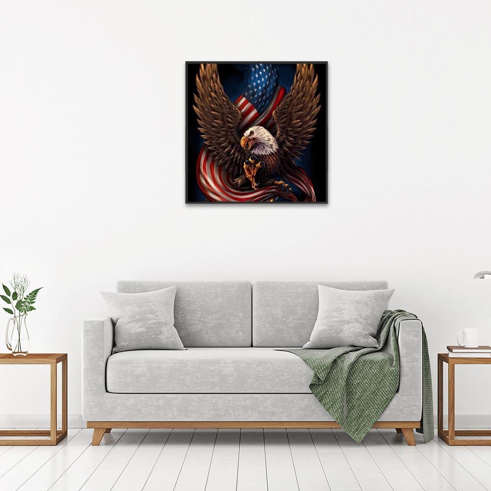 Diamond Painting - Full Round - Eagle Flag A