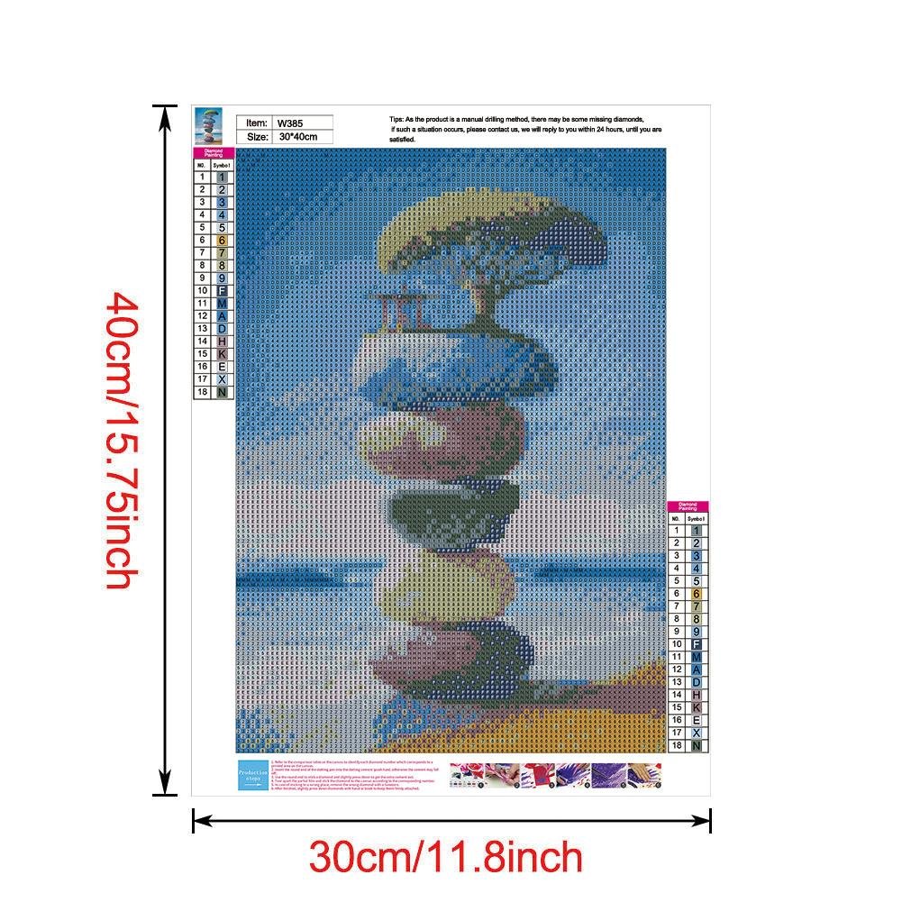 5D DIY Diamond Painting Kit - Full Round - Sea Stone Tree