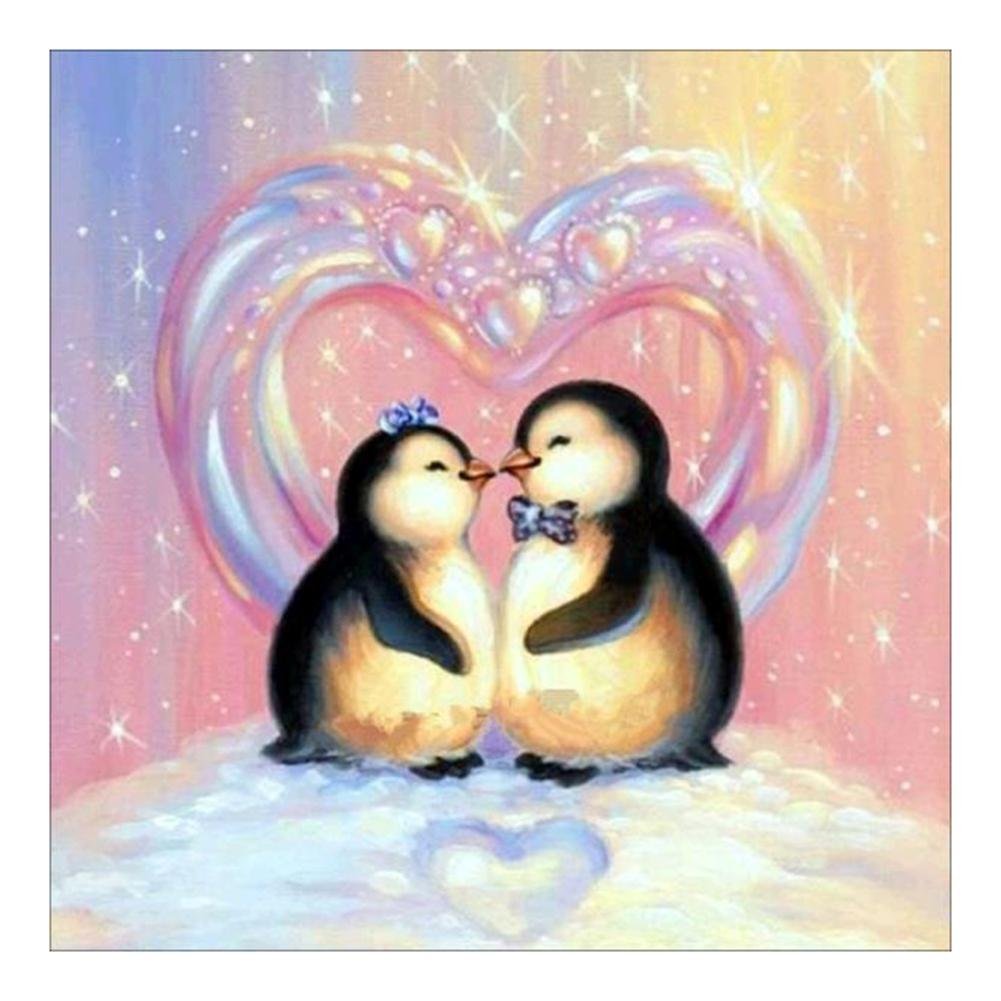 5D Diy Diamond Painting Kit Full Round Beads Penguin Lovers