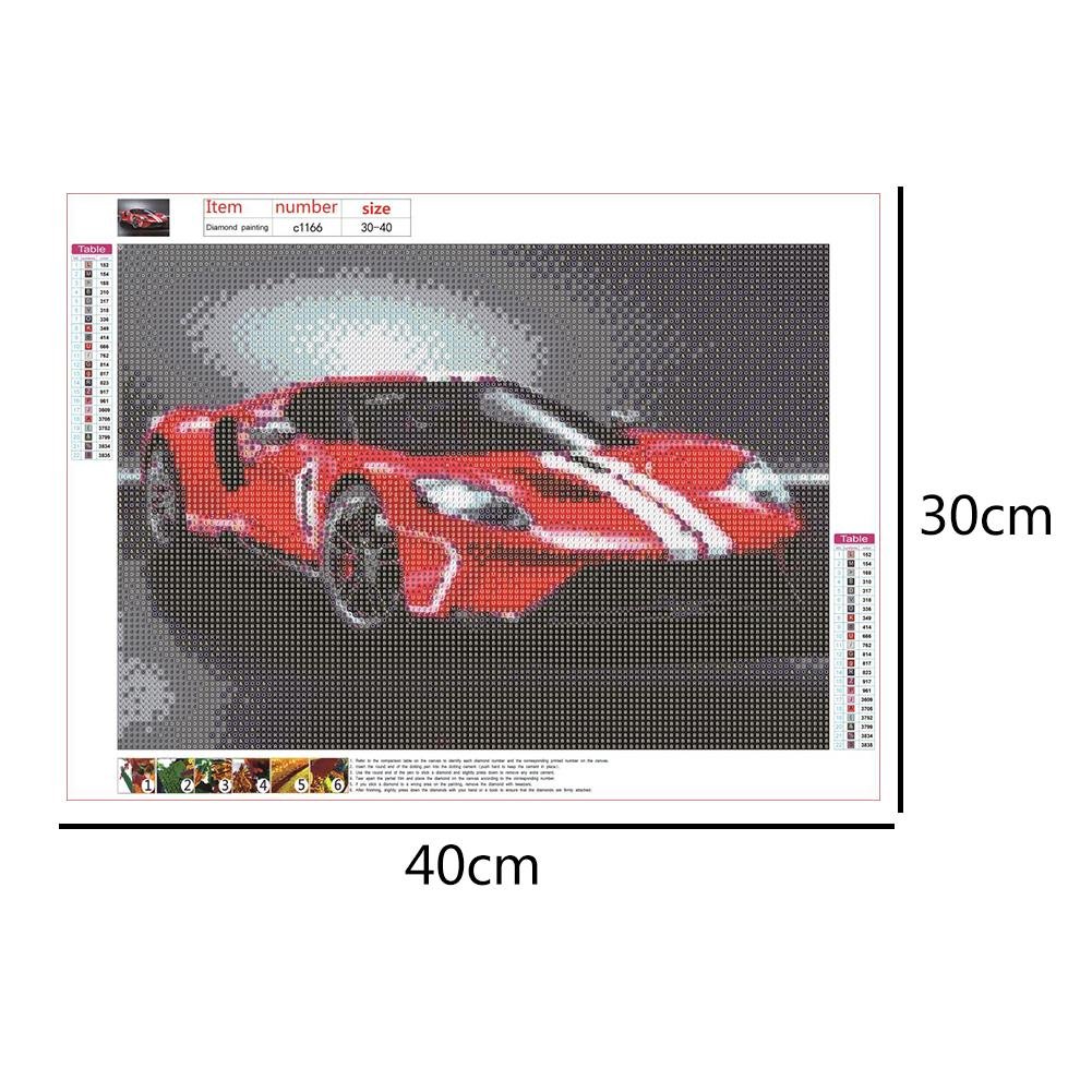 Diamond Painting - Full Round - Red Racing Car