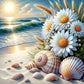 Diamond Painting - Full Round / Square - Sunflower and Shell