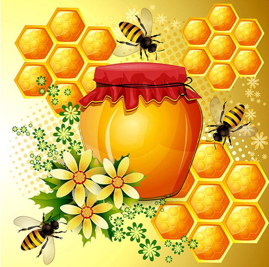 5D Diy Diamond Painting Kit Full Round Beads Honey Bee