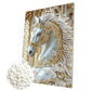 DIY Pearl Painting With Frame - Handmade Self-Adhesive Pearls - Horse (30*40cm) D