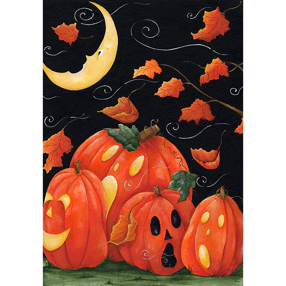 5D Diy Diamond Painting Kit Full Round Beads Pumpkin