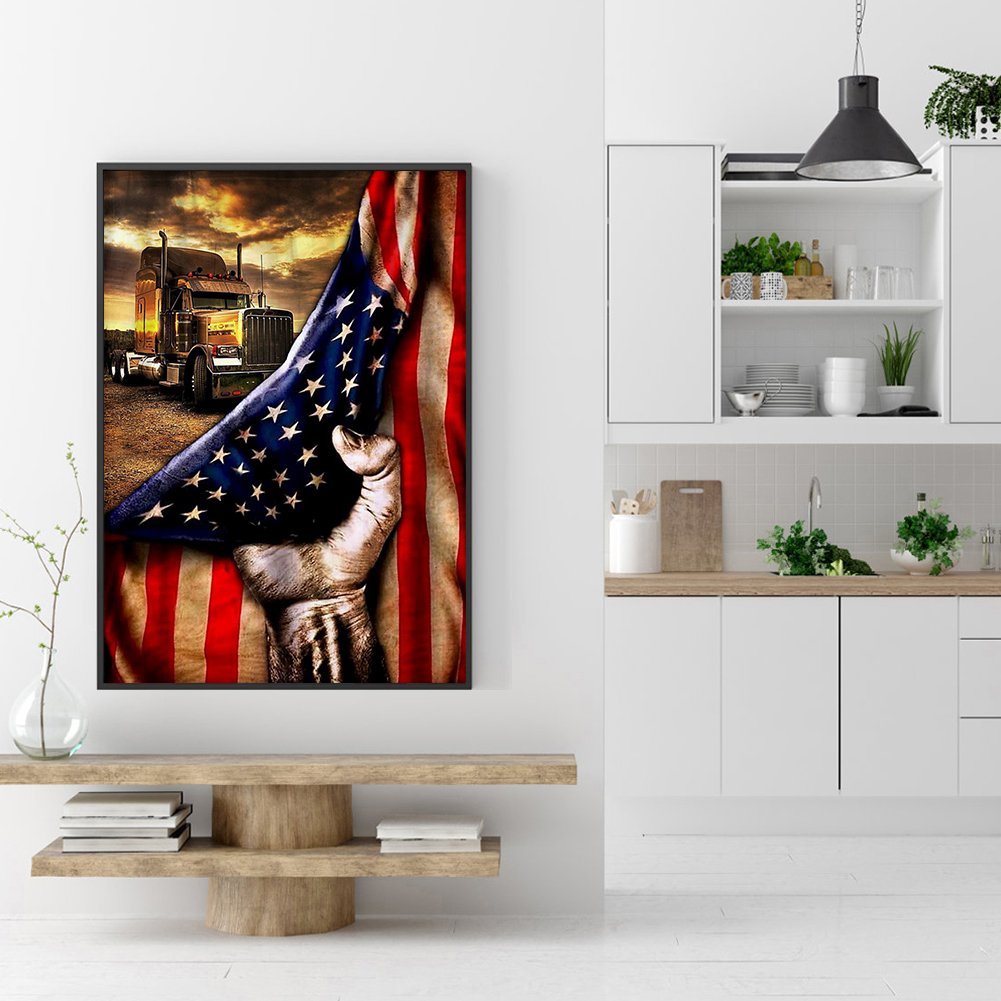 Diamond Painting - Full Round - Hand Flag